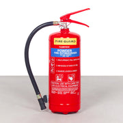 4KG marine red dry powder fire extinguisher with a black hose and a label that reads 'FIRE GUARD'