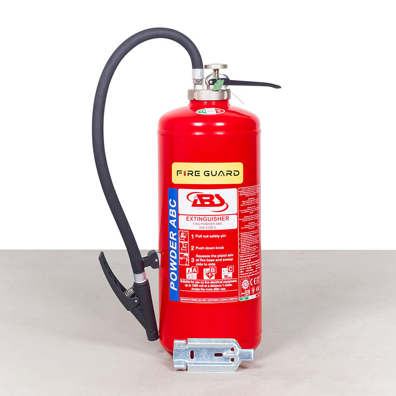 9kg cartridge dry powder fire extinguisher with wall bracket - fire guard