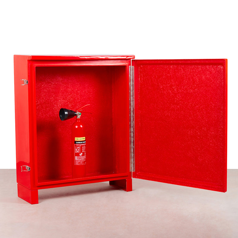 dual fire extinguisher fibreglass cabinet - fire guard