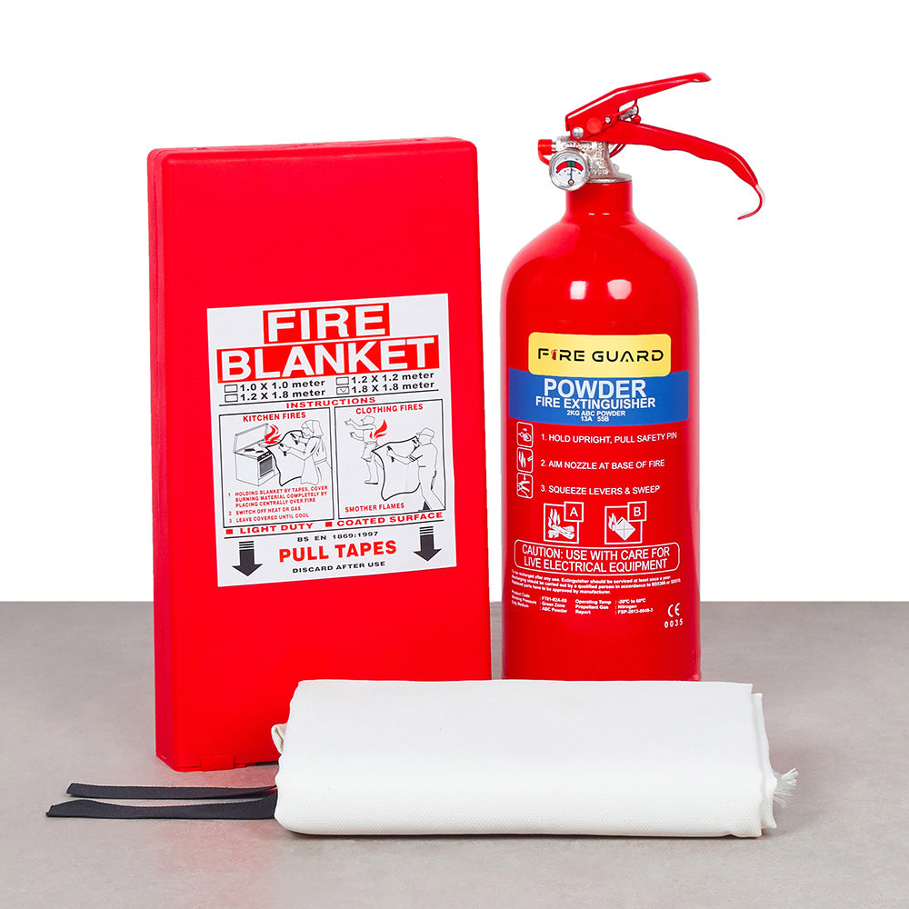 Home Fire Safety Kit Lite (1KG Extinguisher & Fire Blanket) Singapore