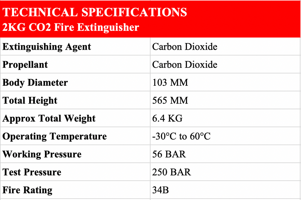 2KG CO2 Fire Extinguisher