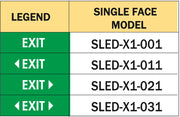 emergency exit light single face model